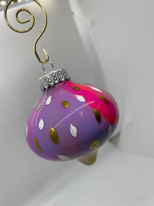 Small Hand Painted Glass Ornament - 9